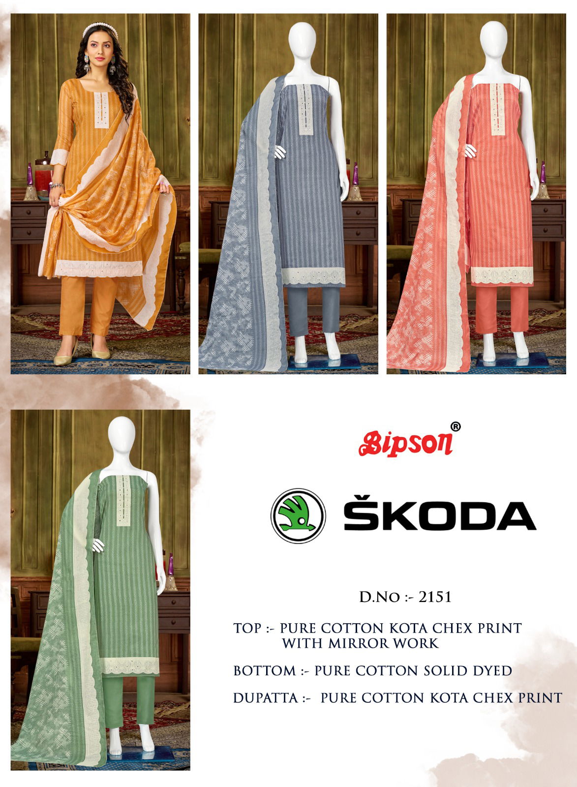 Skoda 2151 By Bipson Cotton Dress Material Catalog